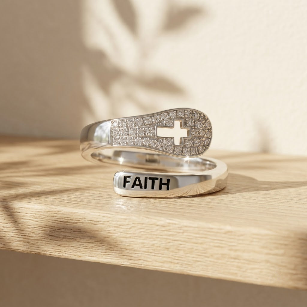 Walk by Faith Cross Wrap Ring, product photo