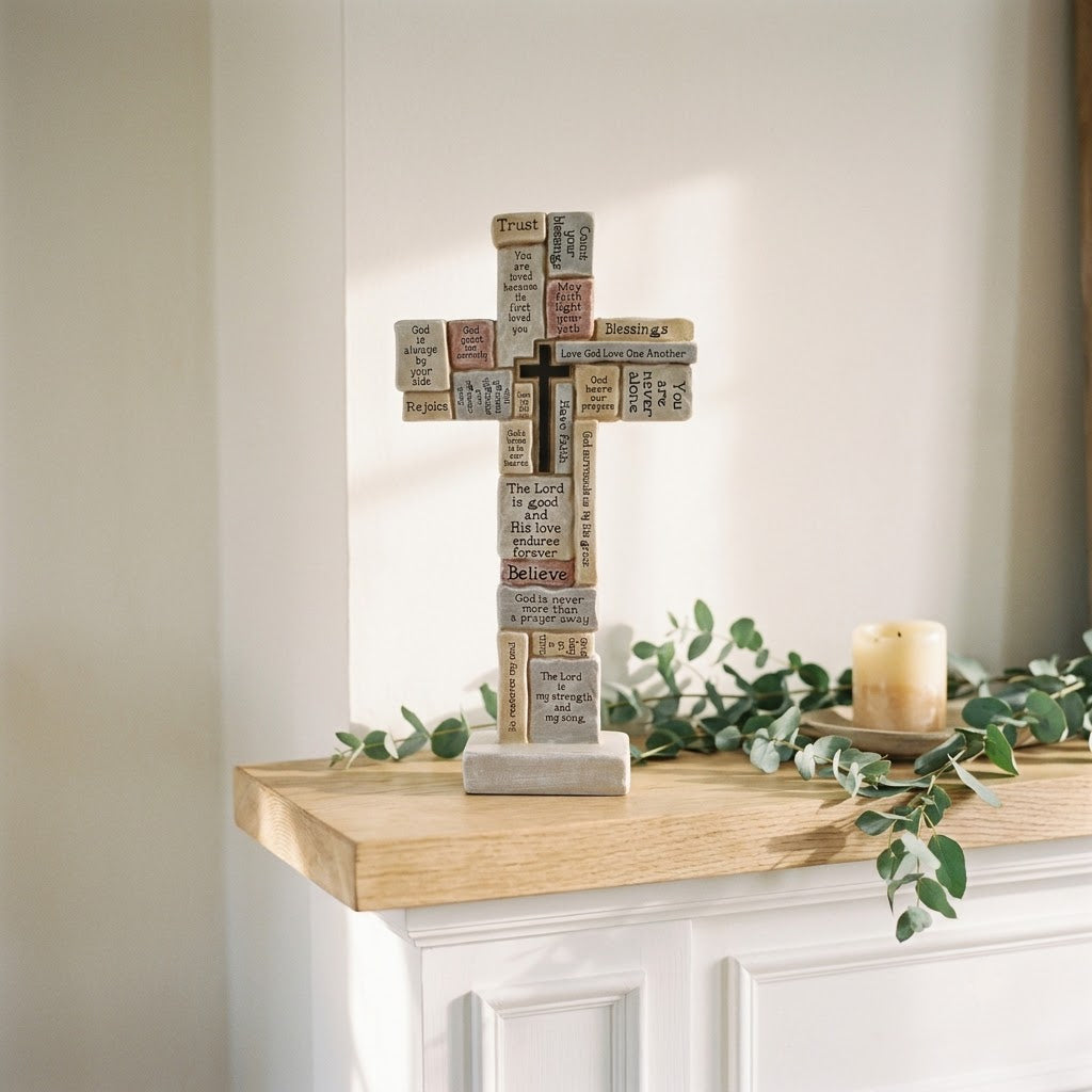 Words of Faith Cross Statue (12 in), photo 3