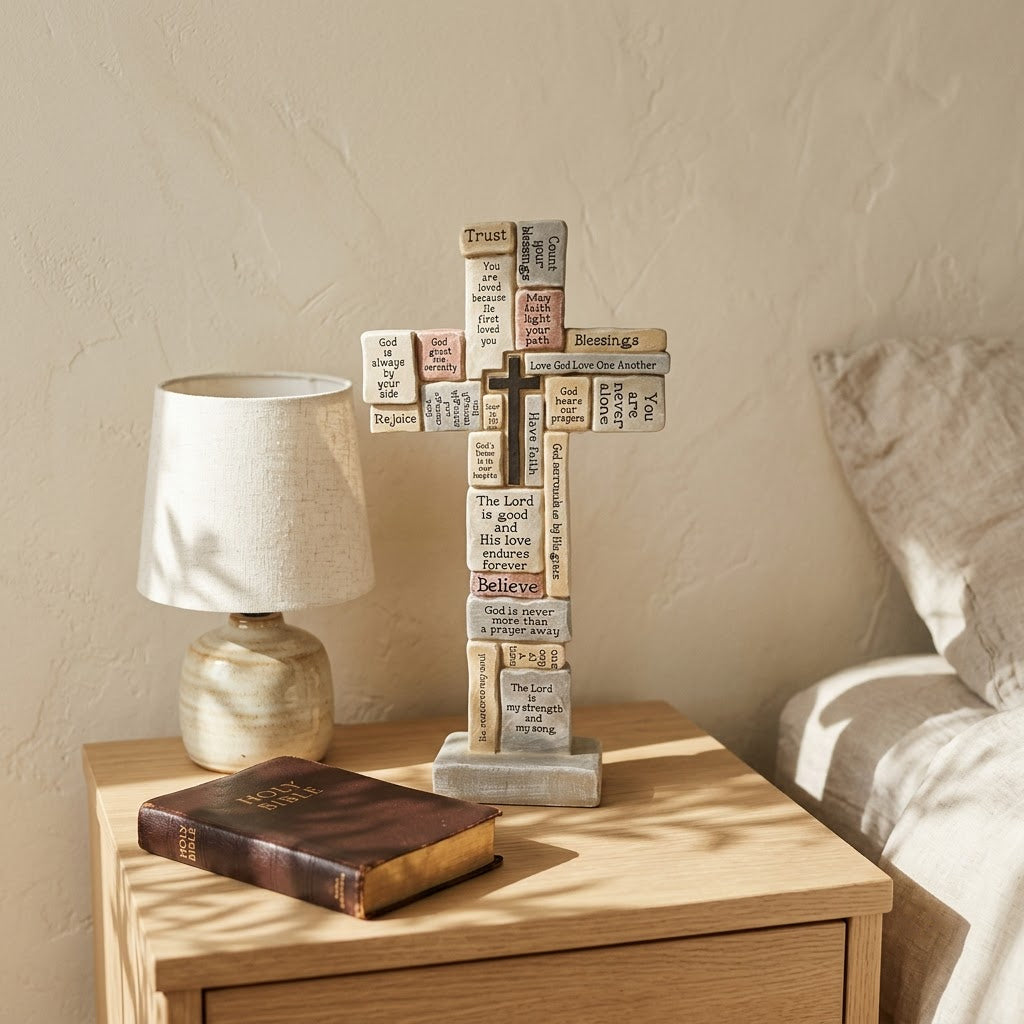 Words of Faith Cross Statue (12 in), photo 4