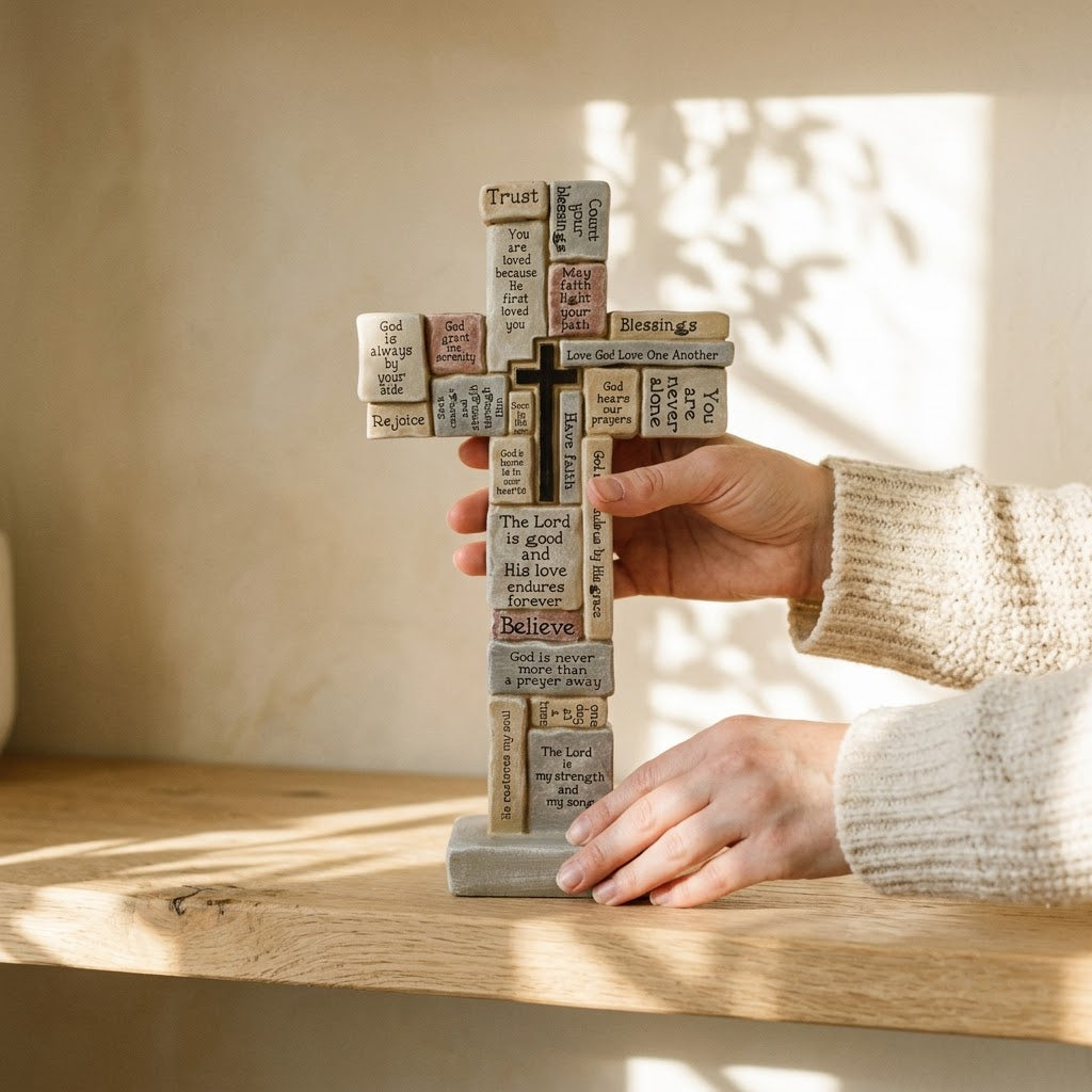 Words of Faith Cross Statue (12 in), photo 5