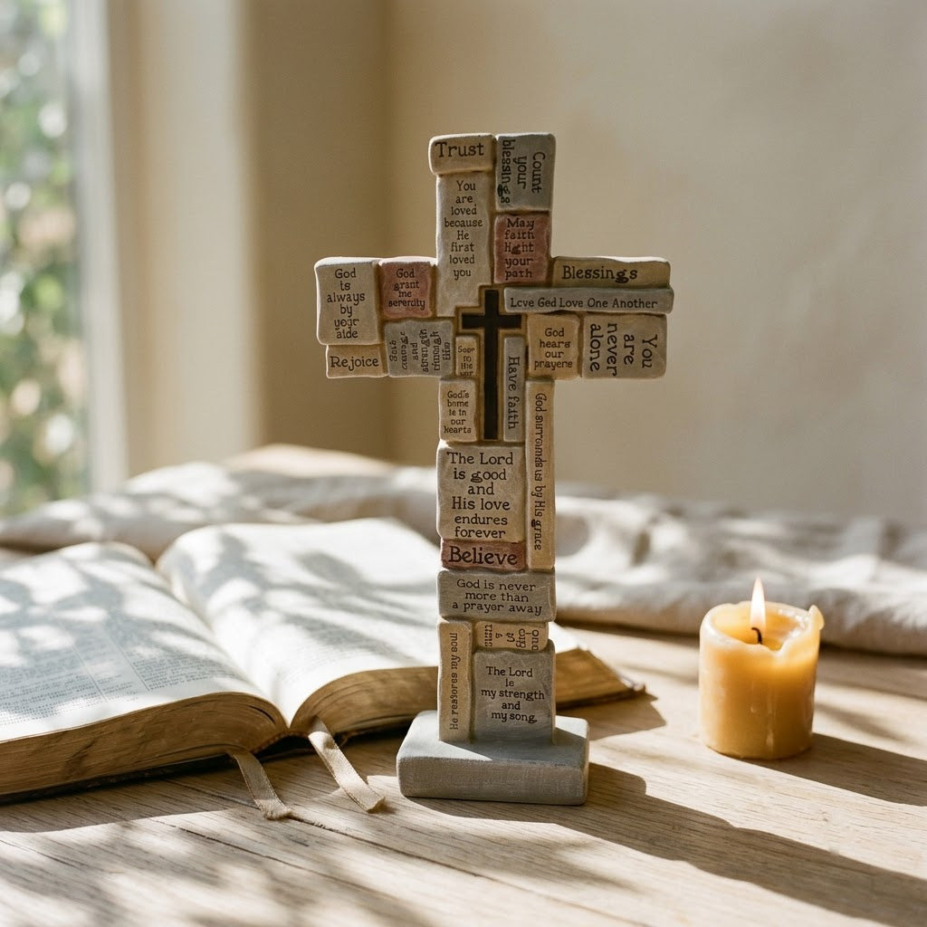 Words of Faith Cross Statue (12 in), photo 6
