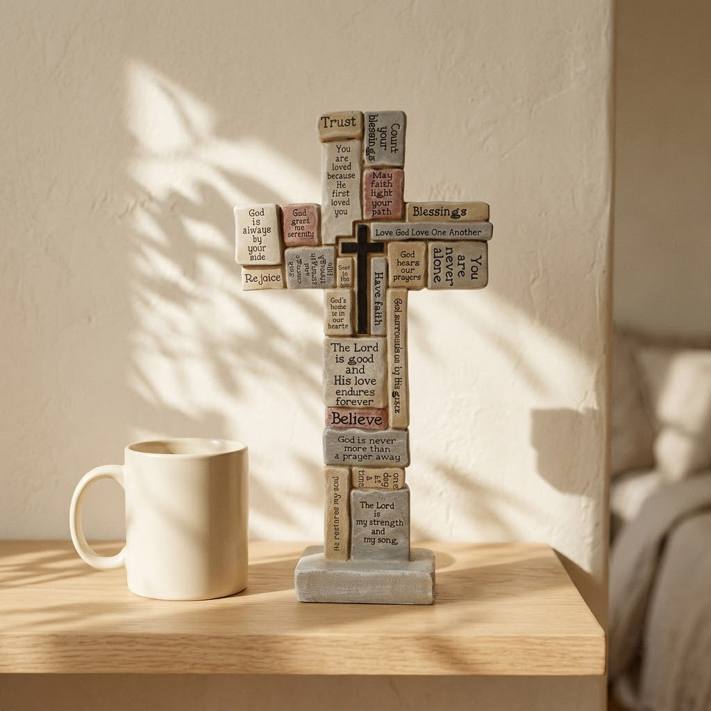 Words of Faith Cross Statue (12 in), photo 7